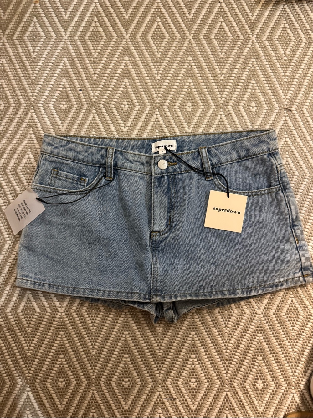superdown Light Blue Denim Short Shorts